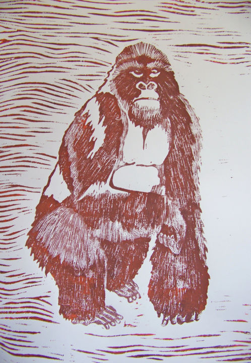 Endangered: Mountain Gorilla #artistsupportpledge 印花与版画, 20x13 in
