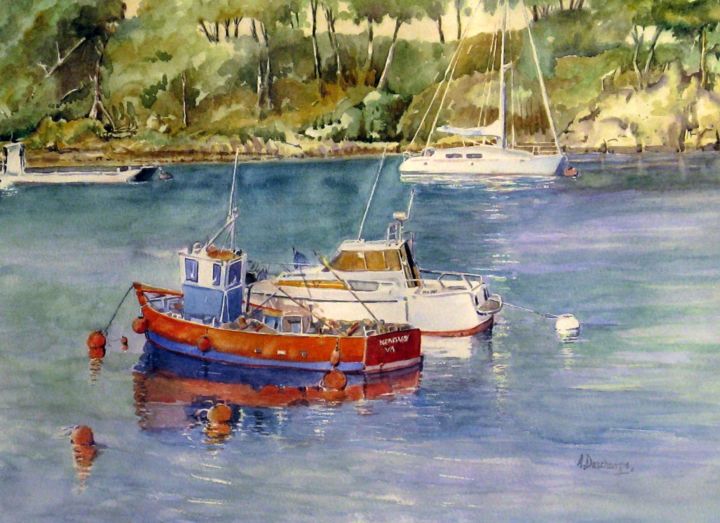 Pintura titulada "tableaux-alain-12-0…" por Alain Deschamps, Obra de arte original, Acuarela