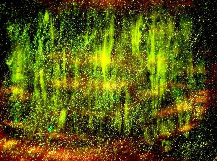 Aurora Borealis Nebula, abstract painting 绘画, 11.8x15.8 in