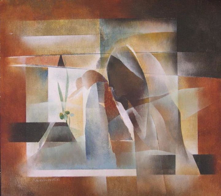 Pintura intitulada "A Woman" por Bhawana Choudhary Chandra, Obras de arte originais, Óleo