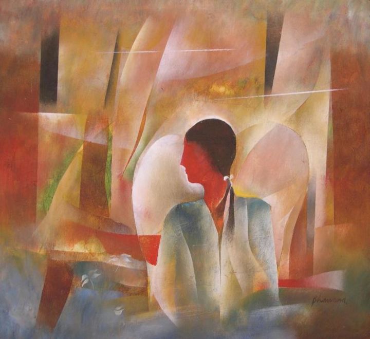 Pintura intitulada "Angel" por Bhawana Choudhary Chandra, Obras de arte originais, Óleo