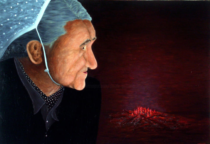 Peinture intitulée "Mam'coz.jpg" par Claude Guillemet, Œuvre d'art originale, Huile Monté sur Châssis en bois