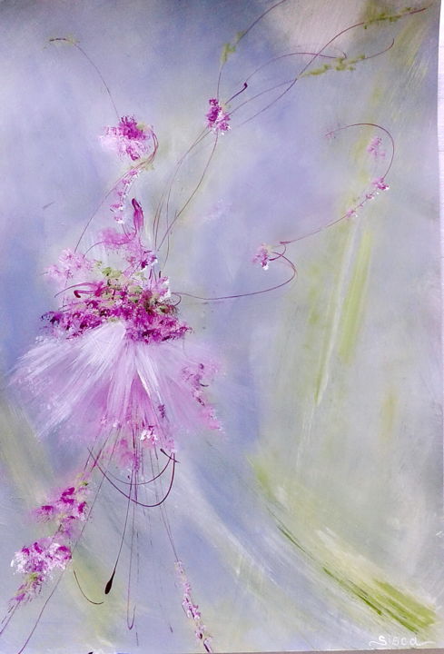 Painting titled "légèreté" by Sisca Couleurs, Original Artwork, Acrylic