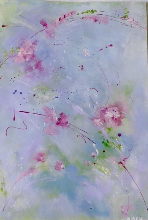 Painting titled "vole,vole" by Sisca Couleurs, Original Artwork, Acrylic
