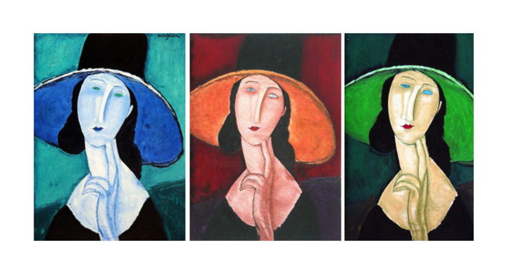 Peinture intitulée "tryptique jeanne hé…" par Claude Guillemet, Œuvre d'art originale, Huile Monté sur Châssis en bois