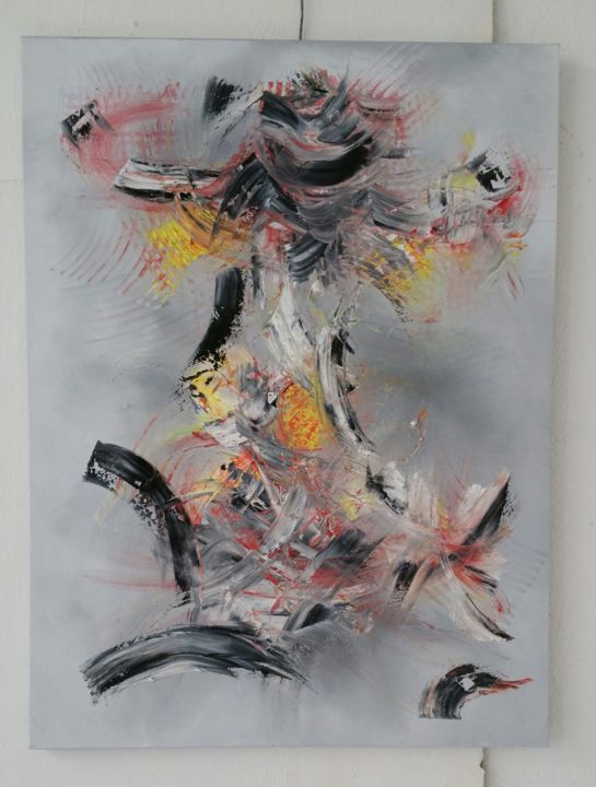Peinture intitulée "simulacre de l'inco…" par Patou.B, Œuvre d'art originale, Huile