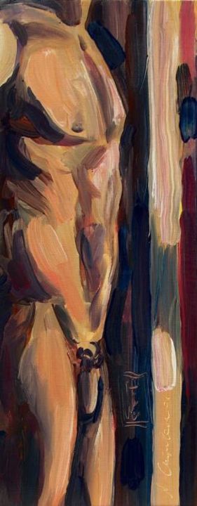 Peinture intitulée "Like a sculpture" par Nathalia Chipilova, Œuvre d'art originale, Acrylique