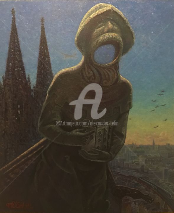 Pittura intitolato "Series "Gargoyles o…" da Alexander Telin, Opera d'arte originale, Olio