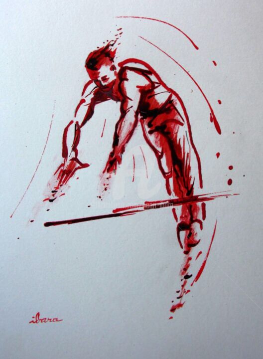 gymnastique-barre-fixe-n-2-dessin-d-ibara-a-l-encre-rouge-et-sanguine-sur-papier-aquarelle-300gr-format-30cm-sur-42cm.jpg 图画, 16.5x11.8 in