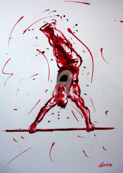 gymnastique-barre-fixe-n-1-dessin-d-ibara-a-l-encre-rouge-et-sanguine-sur-papier-aquarelle-300gr-format-30cm-sur-42cm.jpg 图画, 16.5x11.8 in