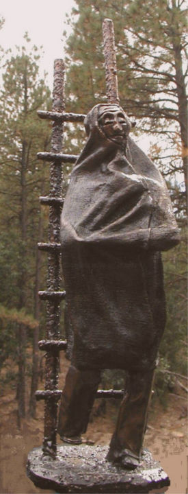 "CHACO: LAST SPEAKER OF THE LANGUAGE", Bronze, unique, 1/1 雕塑, 32x12 in