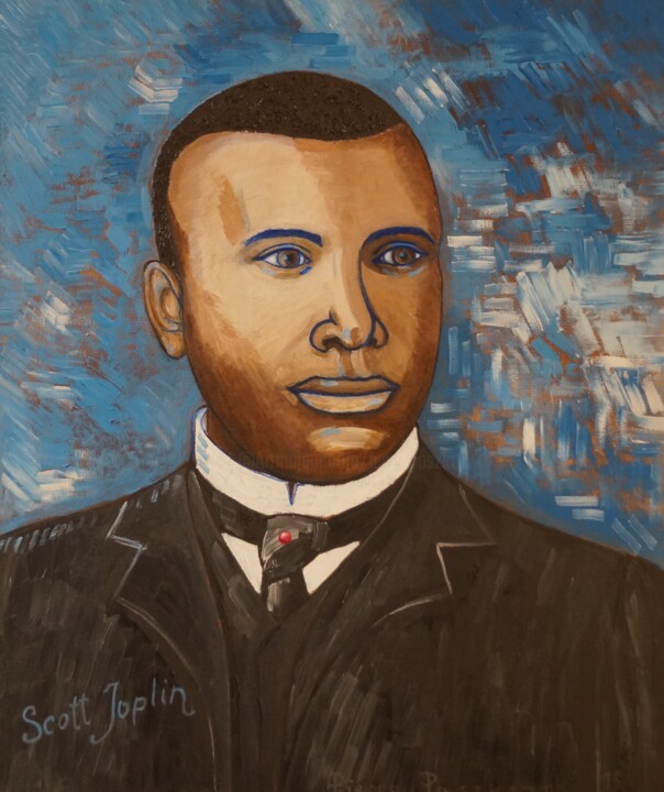Peinture intitulée "Scott JOPLIN - 2" par Pierre Paszkowski, Œuvre d'art originale, Huile