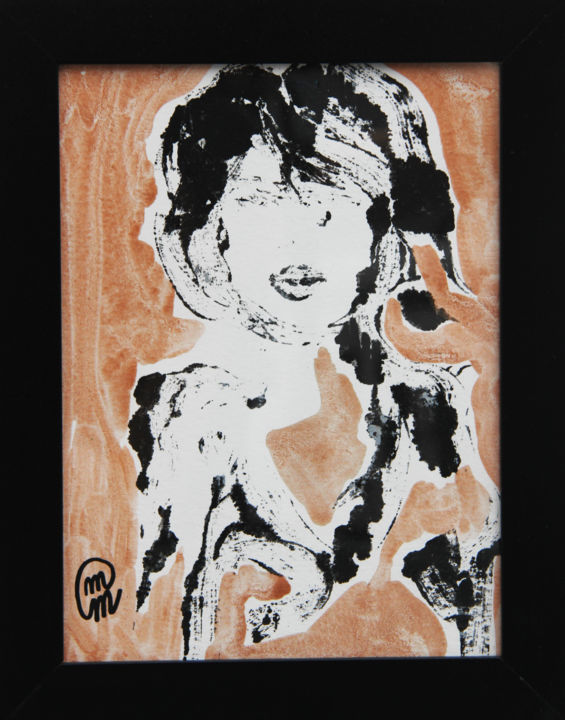 Painting titled "Demoiselle numéro 3" by Melanie Maquinay, Original Artwork, Acrylic
