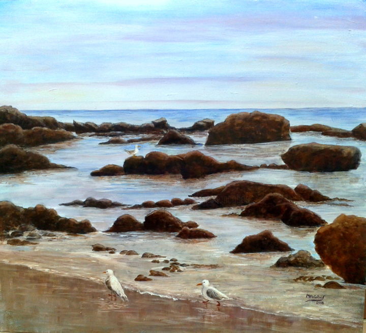 Peinture intitulée "L'aurore au bord de…" par Marian Cobos, Œuvre d'art originale, Acrylique