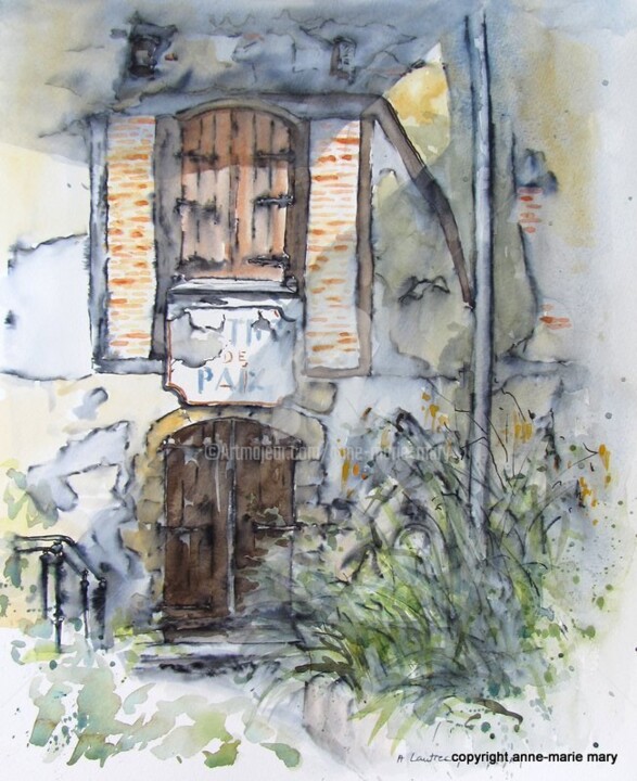 Peinture intitulée "Lautrec:l'ancien lo…" par Anne-Marie Mary, Œuvre d'art originale, Aquarelle Monté sur Autre panneau rigi…