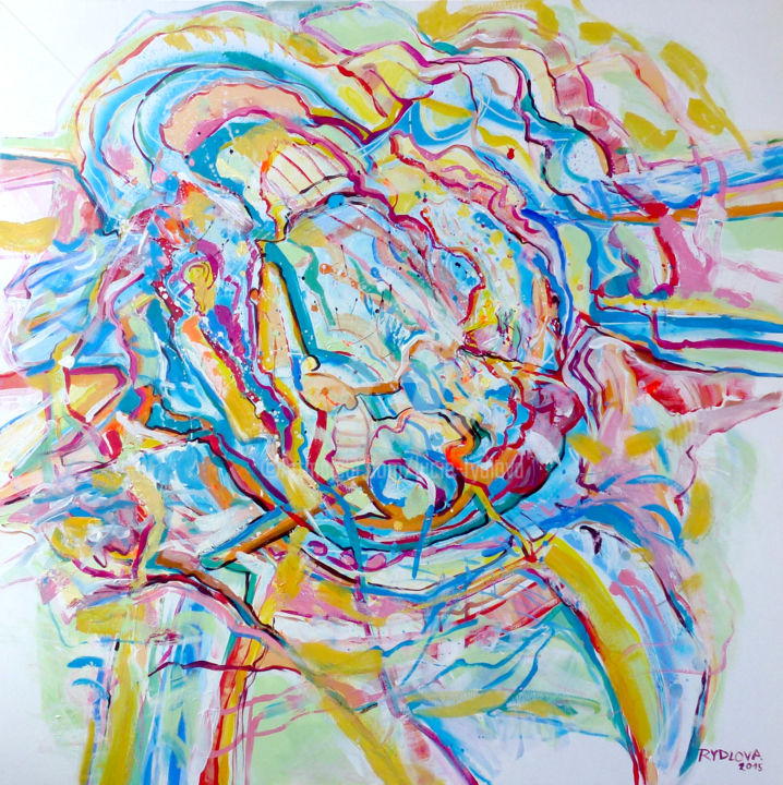 Peinture intitulée "Peinture abstraite…" par Lucie Rydlova, Œuvre d'art originale, Acrylique