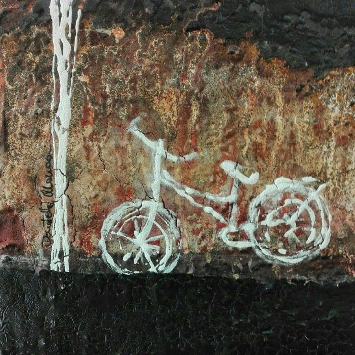 bici nera 绘画, 7.9x7.9 in