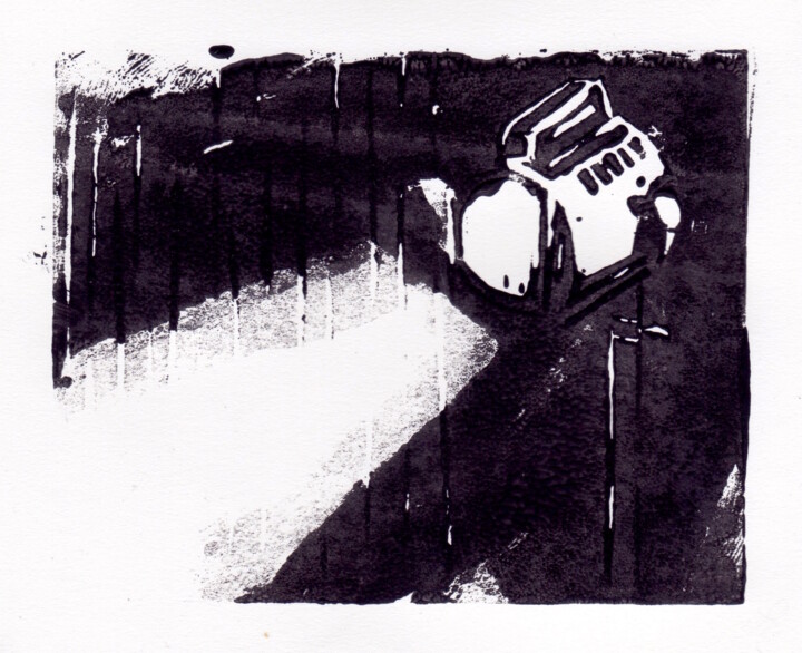 Printmaking titled "Projecteur de scène" by Tristan Ligen, Original Artwork