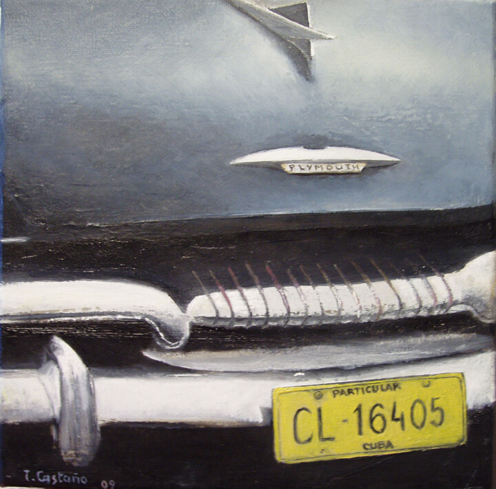 Old plymouth 绘画, 7.9x7.9 in
