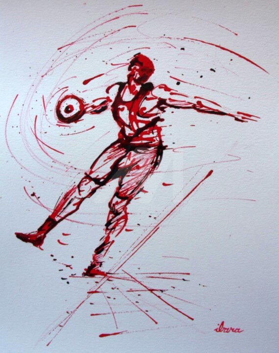 lancement-du-disque-n-3-dessin-d-ibara-encre-rouge-et-sanguine-sur-papier-aquarelle-300gr-format-30cm-sur-42cm.jpg 图画, 16.5x11.8 in