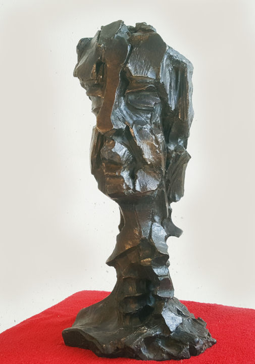 " TÊTE EMPREINTE " 雕塑, 19.7x9.1 in