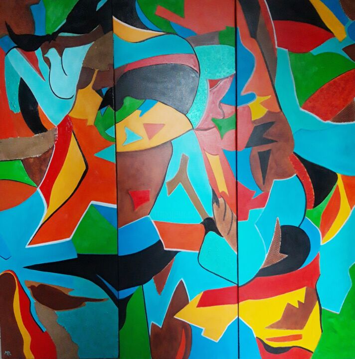 Peinture intitulée "Life's Colors Tryp…" par Brigitte Mathé (MBL), Œuvre d'art originale, Huile