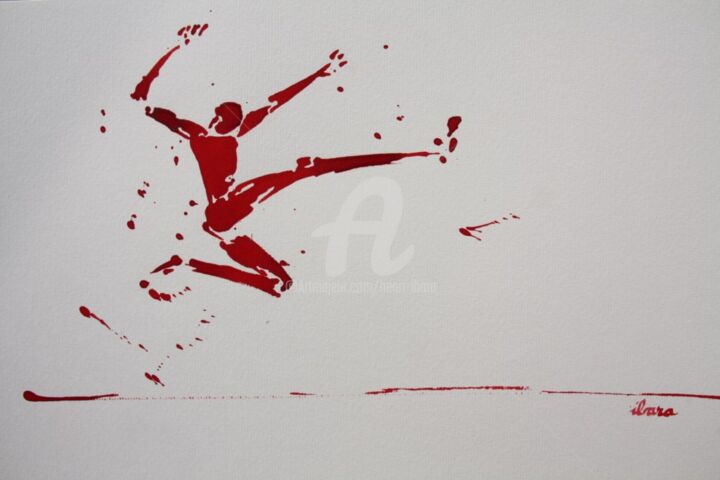 saut-en-longueur-n-5-dessin-d-ibara-a-l-encre-rouge-sur-papier-aquarelle-300gr-format-30cm-sur-42cm.jpg 图画, 15.8x19.7 in