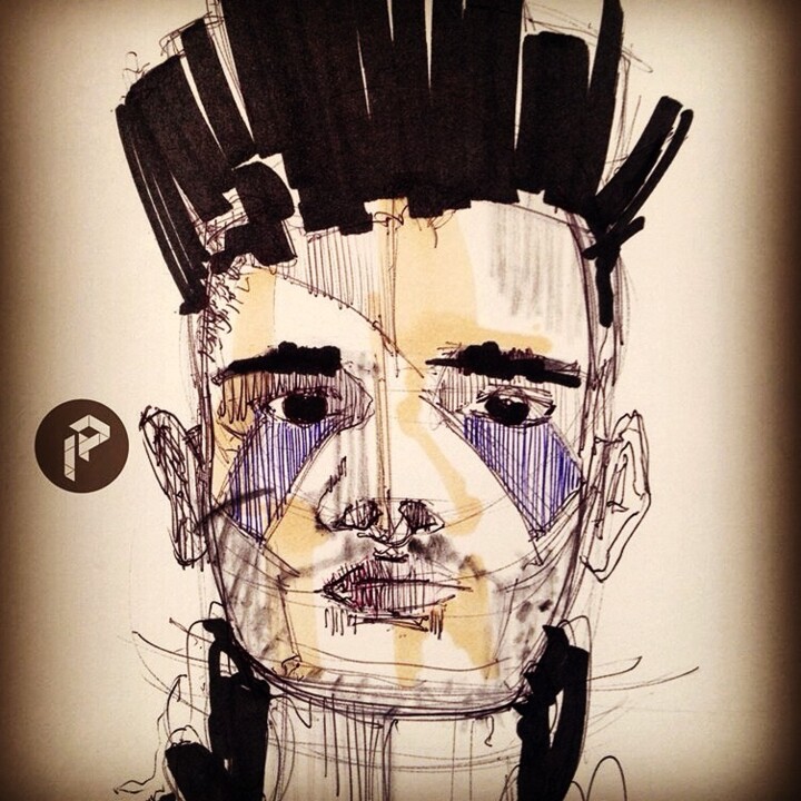 Drawing titled "Jai Paul" by Irwin Piel, Original Artwork, Ballpoint pen
