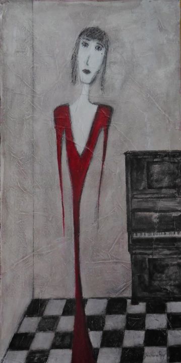 Pintura titulada "Cécile" por Géraldine Rey-Deschamps, Obra de arte original, Acrílico