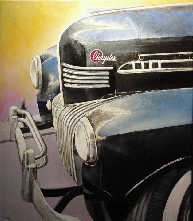 Old Chrysler 绘画, 28.4x23.6 in