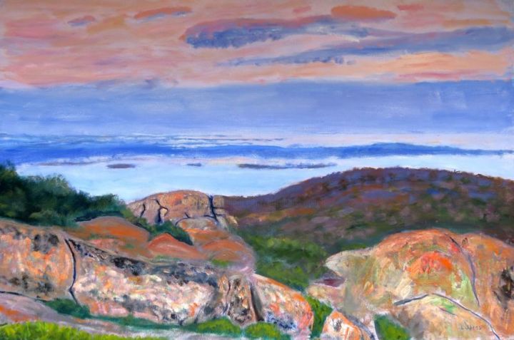 Malerei mit dem Titel "Cadillac Mountain S…" von Herscovitch Larry, Original-Kunstwerk, Öl