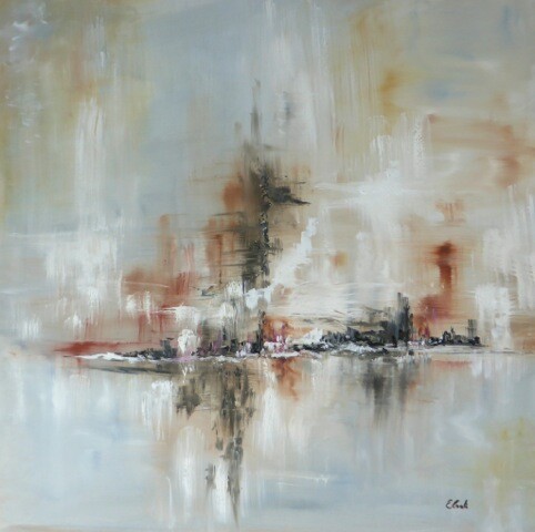 Painting titled "Trouble" by Elisa Cook Benbassat Bassat, Original Artwork, Oil