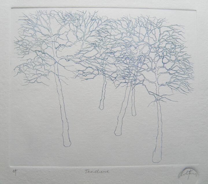 Printmaking titled "Tendresse" by André Colpin, Original Artwork, Etching