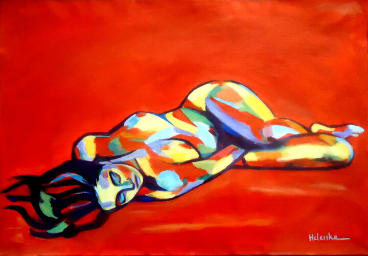 "Heat" 绘画, 19.2x28.1 in