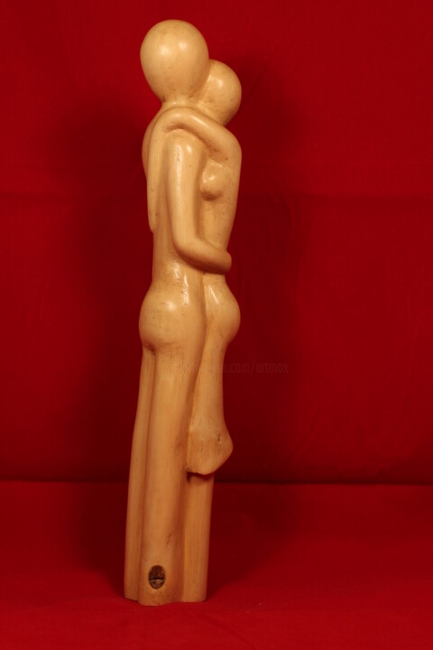 Scultura intitolato "L'étreinte" da Max Bernard, Opera d'arte originale, Legno