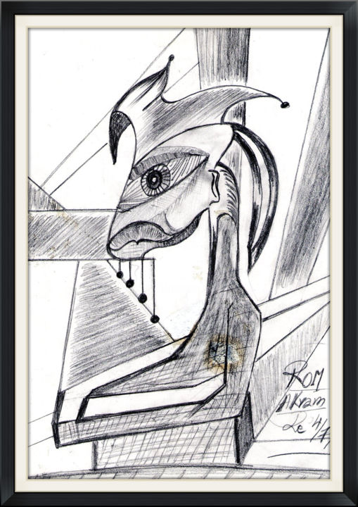 Disegno intitolato "RELAXATION" da Akram Romdhani, Opera d'arte originale, Matita