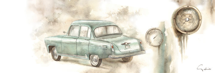 印花与版画 标题为“Rush in a mist” 由Gabrielė Venckutė, 原创艺术品, 其他