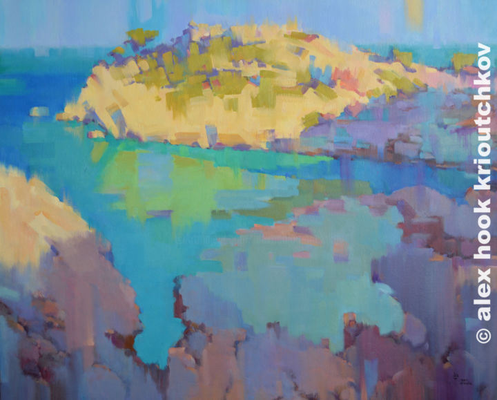 Pintura titulada "Calo des Moro III.…" por Alex Hook Krioutchkov, Obra de arte original, Oleo Montado en Bastidor de camilla…