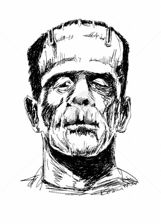 Dibujo titulada "frank.jpg" por Marek Kolanus, Obra de arte original, Bolígrafo