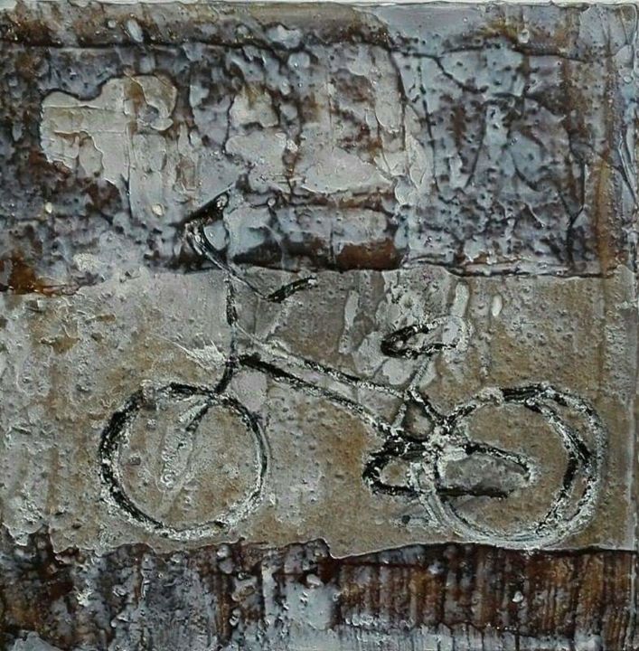 My bike...your wall 绘画, 7.9x7.9 in