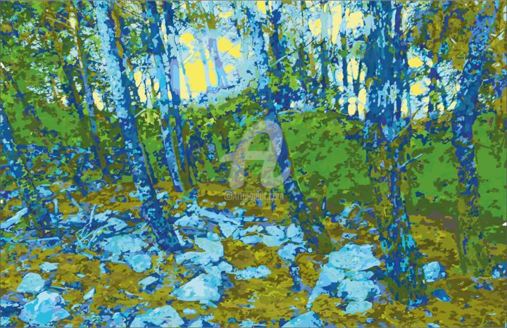 Digital Arts titled "pine forest" by Anatomkrk, Original Artwork