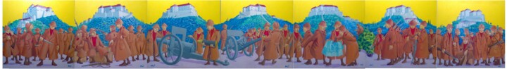 绘画 标题为“L'assedio (completo)” 由Stefano Galli, 原创艺术品, 丙烯