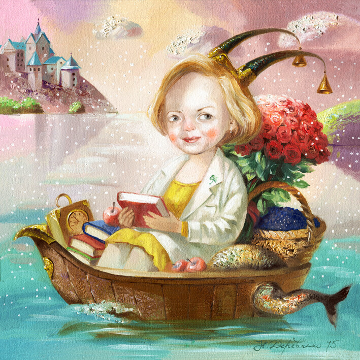 Schilderij getiteld "Capricorn Tanya" door Natalia Derevianko, Origineel Kunstwerk, Olie