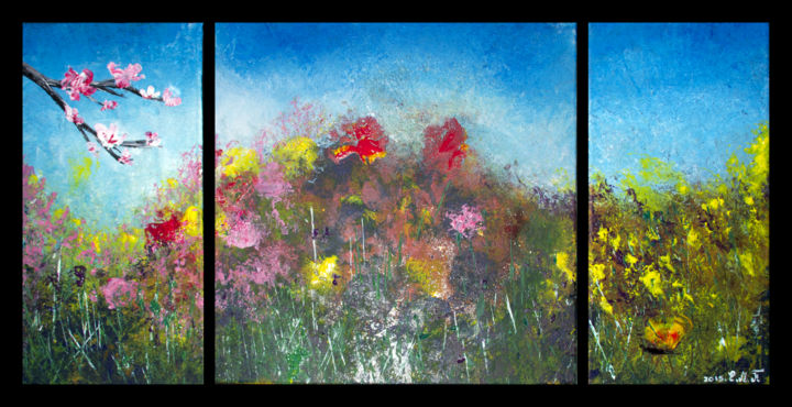 Peinture intitulée "Joli mois de mai" par Emmanuelle Menny Fleuridas, Œuvre d'art originale, Acrylique Monté sur Châssis en…