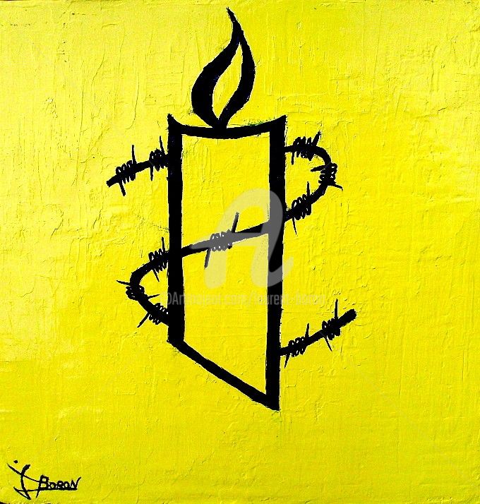 Amnesty international 绘画, 11.8x11.8 in