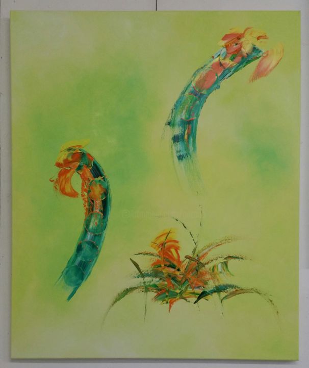 Peinture intitulée "visite d'un concubi…" par Patou.B, Œuvre d'art originale, Huile
