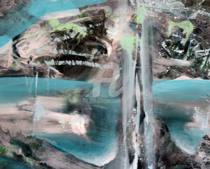 Schilderij getiteld "THE TREE SINGULARIT…" door Kloska Ovidiu, Origineel Kunstwerk, Acryl