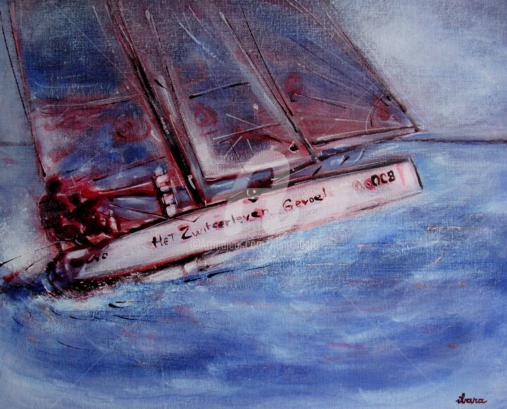 voile-n-3-peinture-rouge, bleue et-sanguine-sur-carton-toile-format-50cm-sur-40cm.jpg 绘画, 15.8x19.7 in