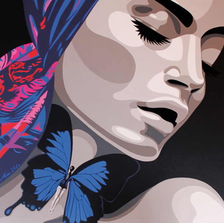 Peinture intitulée ""A tire d'ailes"" par Ann'Soco, Œuvre d'art originale, Acrylique