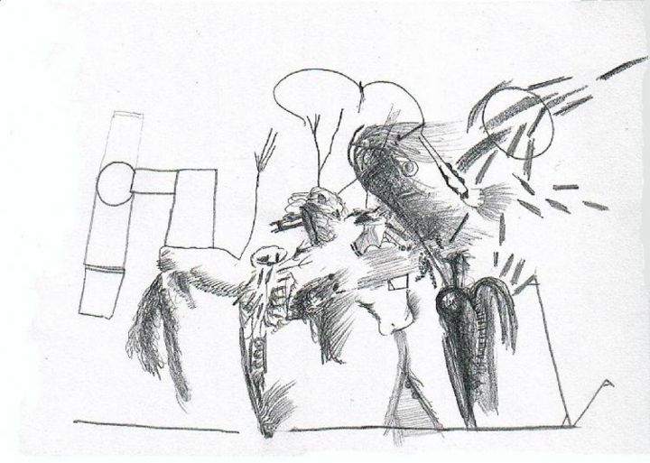 Drawing titled "Untitled 17.2.02" by Paul Louis Van Den Bergh, Original Artwork